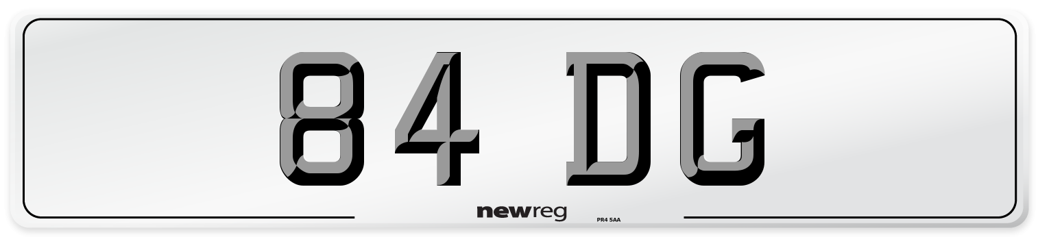 84 DG Number Plate from New Reg